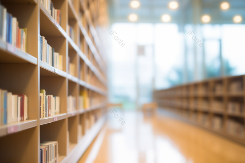 木质书架摆满书的图书馆虚化背景近景,高清,摄影图,摄影图片,图片大全,摄影图免费下载